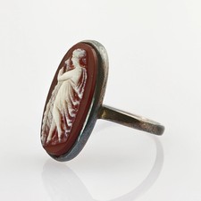 Ovaler Gemmenring in Silber