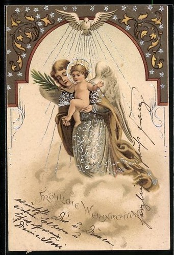 Lithographie weihnachtsengel - lithographie,