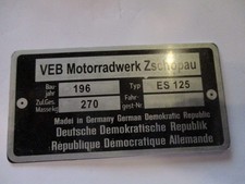 Nameplate plate IFA VEB GDR