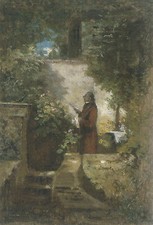 Der Zeitungsleser im Hausgarten Carl Spitzweg Kunstdruck Plakat Poster 301