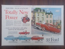 Ford Thunderbird, Fairlane, Station Wagon, Werbung advert pubblicità, 1955