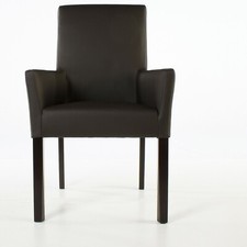 Armlehnstuhl Galdo Leder Dark Braun Beine Wenge | Ledersessel Lederstuhl Sessel