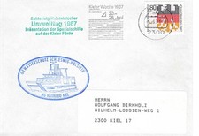 Kieler Woche Werbestempel 1987 MS Haithabu Gewässerschutz Schleswig-Holstein