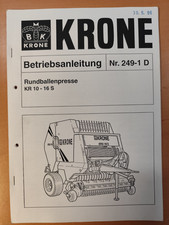 Krone Rundballenpresse KR 10 - 16 S Betriebsanleitung operators manual K71