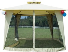 GOJOOASIS Gartenpavillon 3,5x3,5m Pavillon Gartenzelt Partyzelt Sonnenschutz Fes