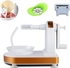 Apfelschneider Apfelschäler mit Kurbel mit Entsteiner und Ersatzklinge NEU R2334