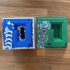 2x LEGO® 3D Grundplatte 2552px6 & 2552px1 – Castle & Ice Station – 80er/90er 