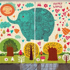 Elefant Rustikale Gardine