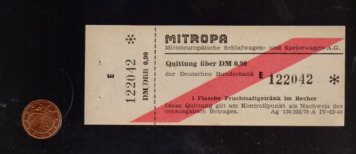 Quittungsschein mitropa für - mitropa,