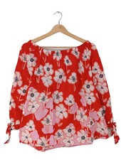 VAN DEN BERGH Schlupf-Bluse Damen Bluse Gr. DE 42 rot-pink Casual-Look