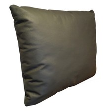 Dunkelgrau Lederkissen Echt