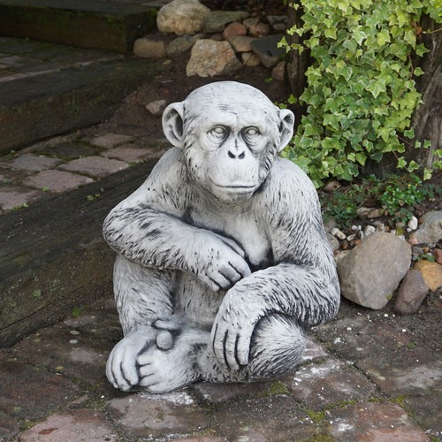 Schimpanse affe steinfigur - schimpanse,