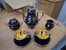 Mokkaservice - Echt Kobalt, Gold Dekor 7 Teilig Espresso Rar