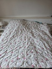 Tagesdecke Bettüberwurf rosa Rosen ca. 270 x 200 cm