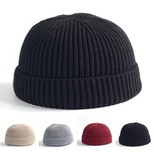 1Stk Mütze Strickmütze Beanie Skullcap Sailor Docker Fisherman Cuff Brimless Cap