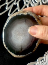 Botswana Achat Druse Scheibe Mit Kristallkern 8cm Geode Heilstein Geschenkidee