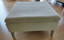 Rolf Benz Hocker Stoff Chenille Farbe hellgrau Fuss Alu Guss