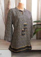 Rick Cardona * hübsche Satin Schlupfbluse Long Bluse mit Schlips Schleife Gr. 40