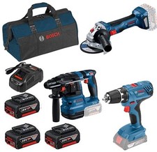 Bosch 18 Volt Profi-Set mit 3 Akkus GSR 18 V-21 GWS 18V-7 GBH 18 V-22