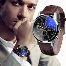 Herren Uhr Analog Pilotenuhr Luxus drei Anzeigen Quarz Casual