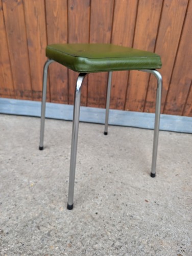 Vinyl hocker vintage chrom - hocker,