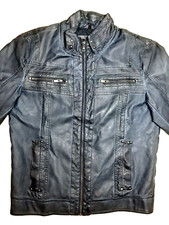 Yorn Lederjacke Herren Blau