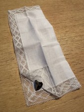 Stofftaschentuch Taschentuch weiß Spitze in Box Maco  Hochzeit Vintage NEU