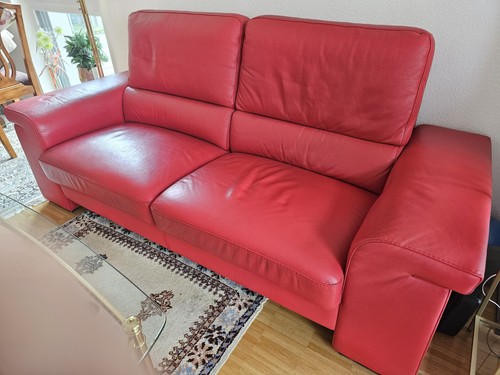 Rote ledercouch 2sitzer sehr - rote,