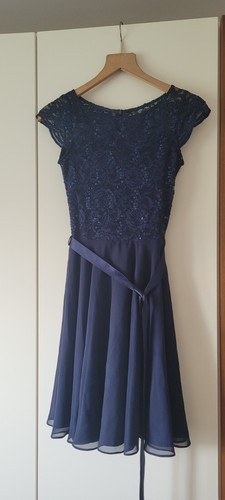 Kleid blau knielang mit