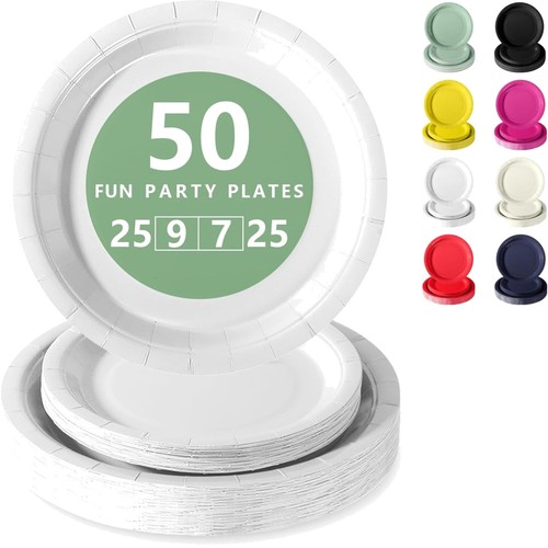 Pappteller set stück weiß - set, 50