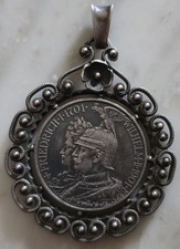 MDS DEUTSCHES REICH KAISERREICH ZWEI MARK 1901 "FRIEDRICH + WILHELM", SILBER #
