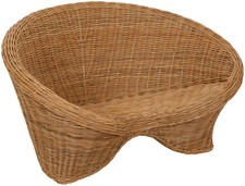 Lotus-Stuhl Meditationssessel aus echtem Rattan/Yoga Sitz (Ungeschält Natur)