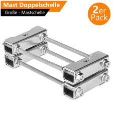 Sat Doppelschelle Groß 2x Mastschelle für Rohre bis 60mm Mast Rohr Masthalterung