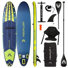 AQUALUST 12.0 iSUP Board Stand Up Paddle Surfboard aufblasbar Paddel Sitz 365cm