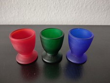 3 Eierbecher aus Glas (rot