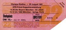 Fußball Eintrittskarte DFB Pokal 1981 Bayern München 1860 München