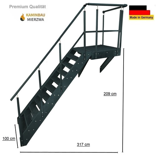 Stahltreppe treppe anthrazit - stahltreppe,