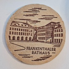 Bierdeckel Frankenthaler Brauhaus Rathaus Pappuntersetzer Alt Vintage