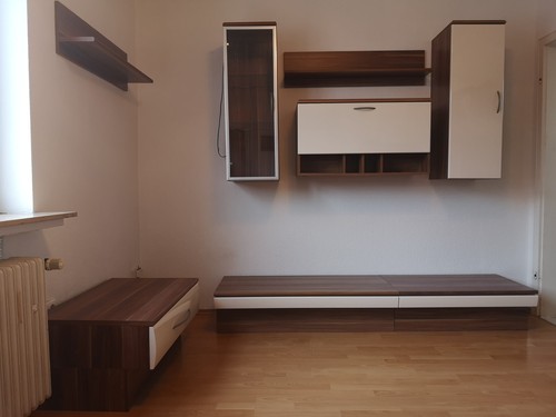 Wohnwand nussbaum neuwertiger - wohnwand,