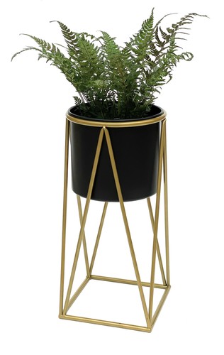 Blumenhocker mit topf metall - blumenhocker,