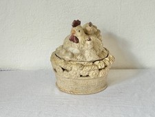 Vintage Eierhuhn Deckeldose mit Kerze Dekoration Shabby Chic