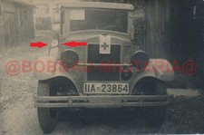 H374 Foto Adler Favorit PKL LKW Sani Rot-Kreuz Fahne Partei Stander Wimpel 1943