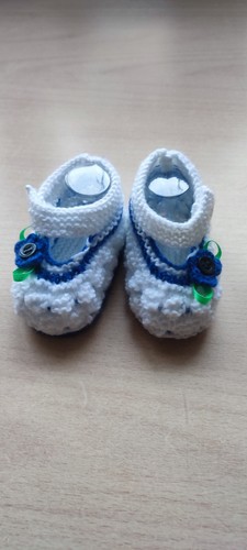Babyschuhe gestrickt ballerina - gestrickt,