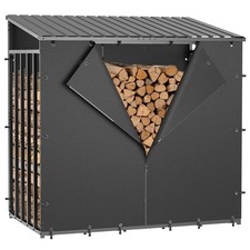 Kaminholzregal Außen XXXL 186x105x185cm – 3,45m³ mit Dach + Wetterschutzplane