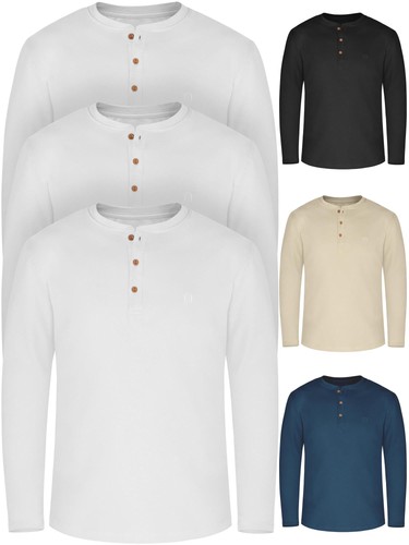 3er set herren langarm shirt - 3er,