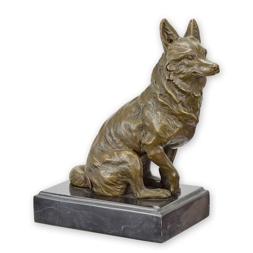 Bronzefigur tier fuchs - bronzefigur,