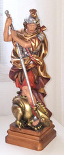 Holzfigur geschnitzt, Hl. heiliger Georg, 33 cm, schöne Handarbeit, TOP 54K