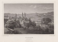 Plauen Vogtl. von Westen Original Stahlstich Oeder 1862
