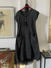 Hebbeding Entzückendes Leinen Ballonkleid Kleid Schwarz Weiss GestreiftGr. L/XXL