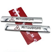 2Stk Mitsubishi Logo Silber